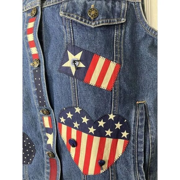 Y Not Sportswear American Flag Women’s Denim‎ Vest Size Small - Picture 3 of 9